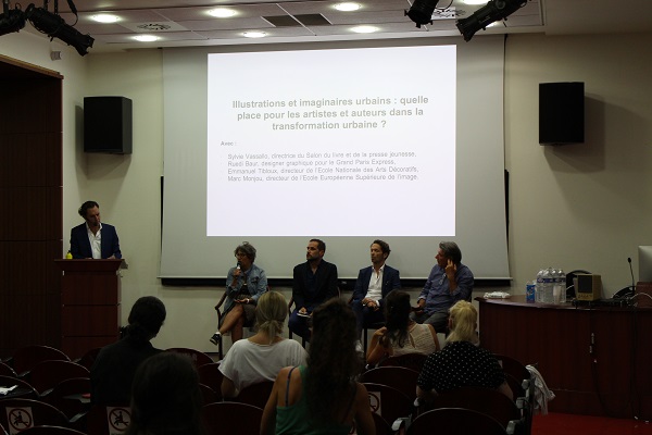 Table ronde à l’Ecole Nationale Supérieure des Arts Décoratifs, avec Sylvie Vassalo, Marc Monjou, Emmanuel Tibloux, Ruedi Baur, animée par Christophe Rioux