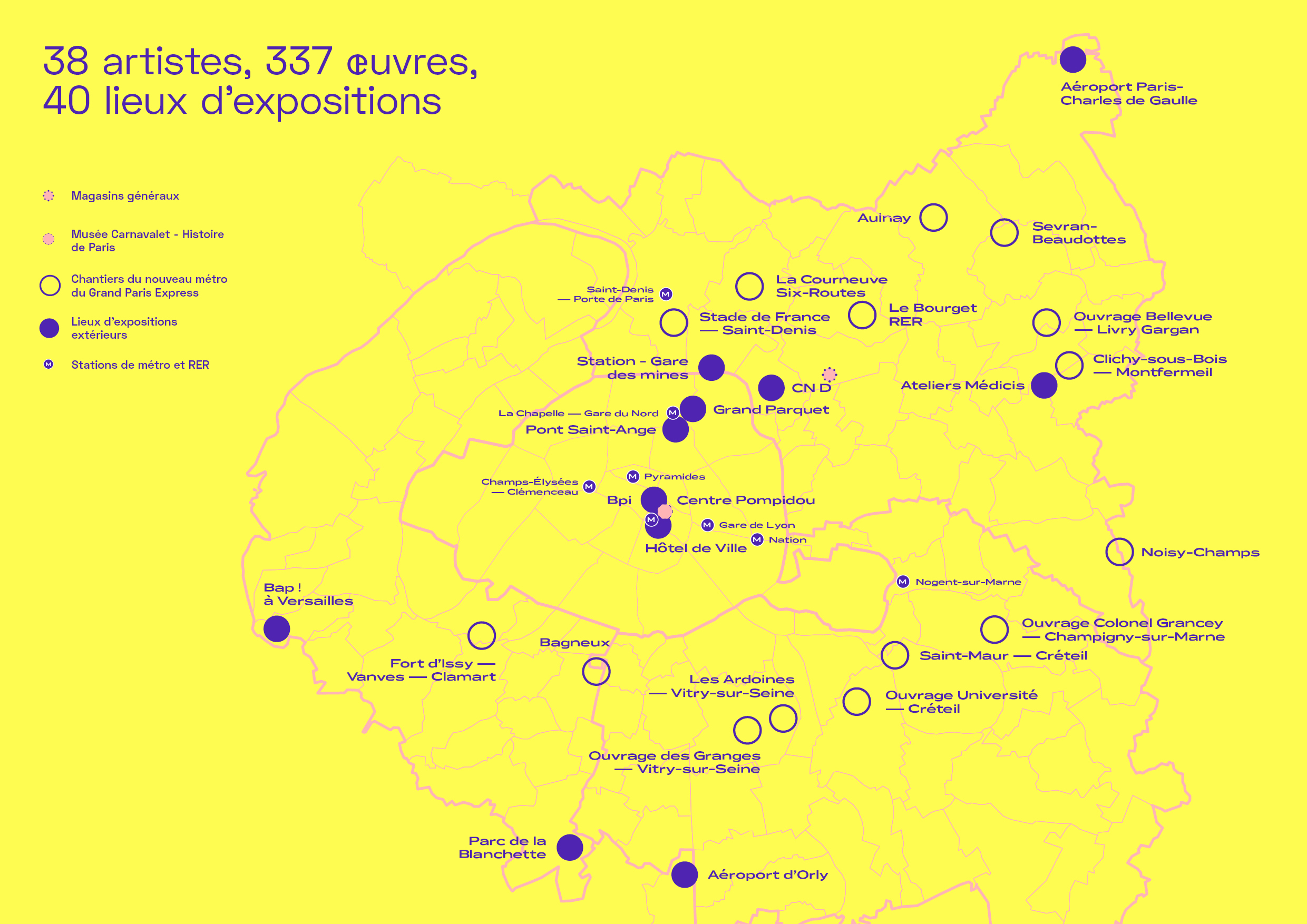 carte des palissades de chantier où sont exposées les œuvres photographiques de l'exposition 