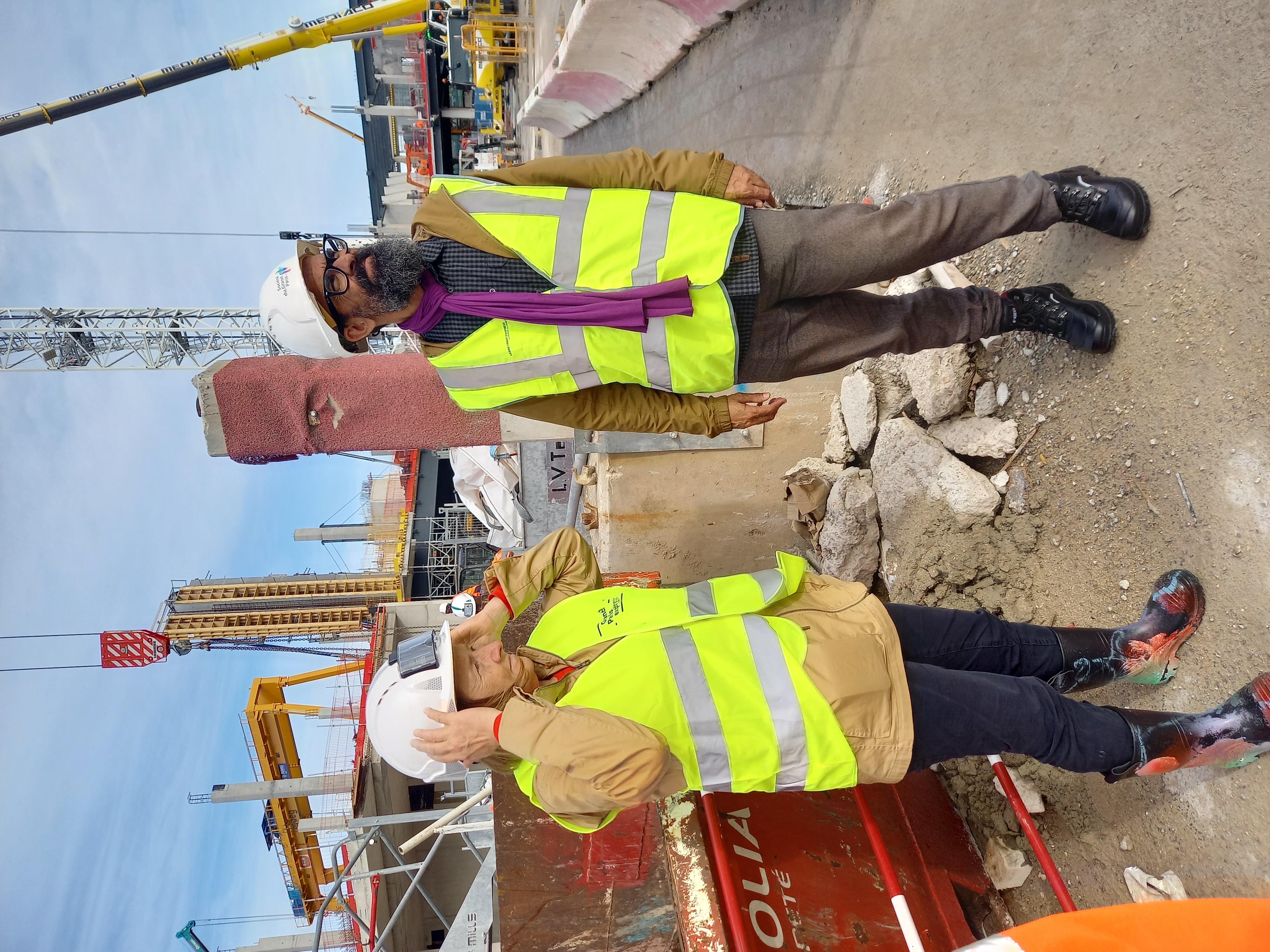 Visite du chantier de Saint-Denis Pleyel avec Geneviève Gauckler et Sergio Garcia Sanchez