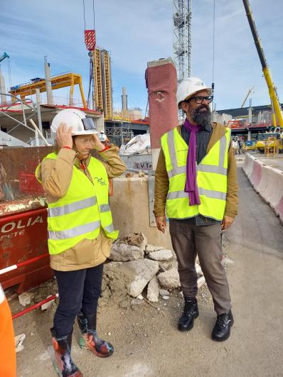 Visite du chantier de Saint-Denis Pleyel avec Geneviève Gauckler et Sergio Garcia Sanchez